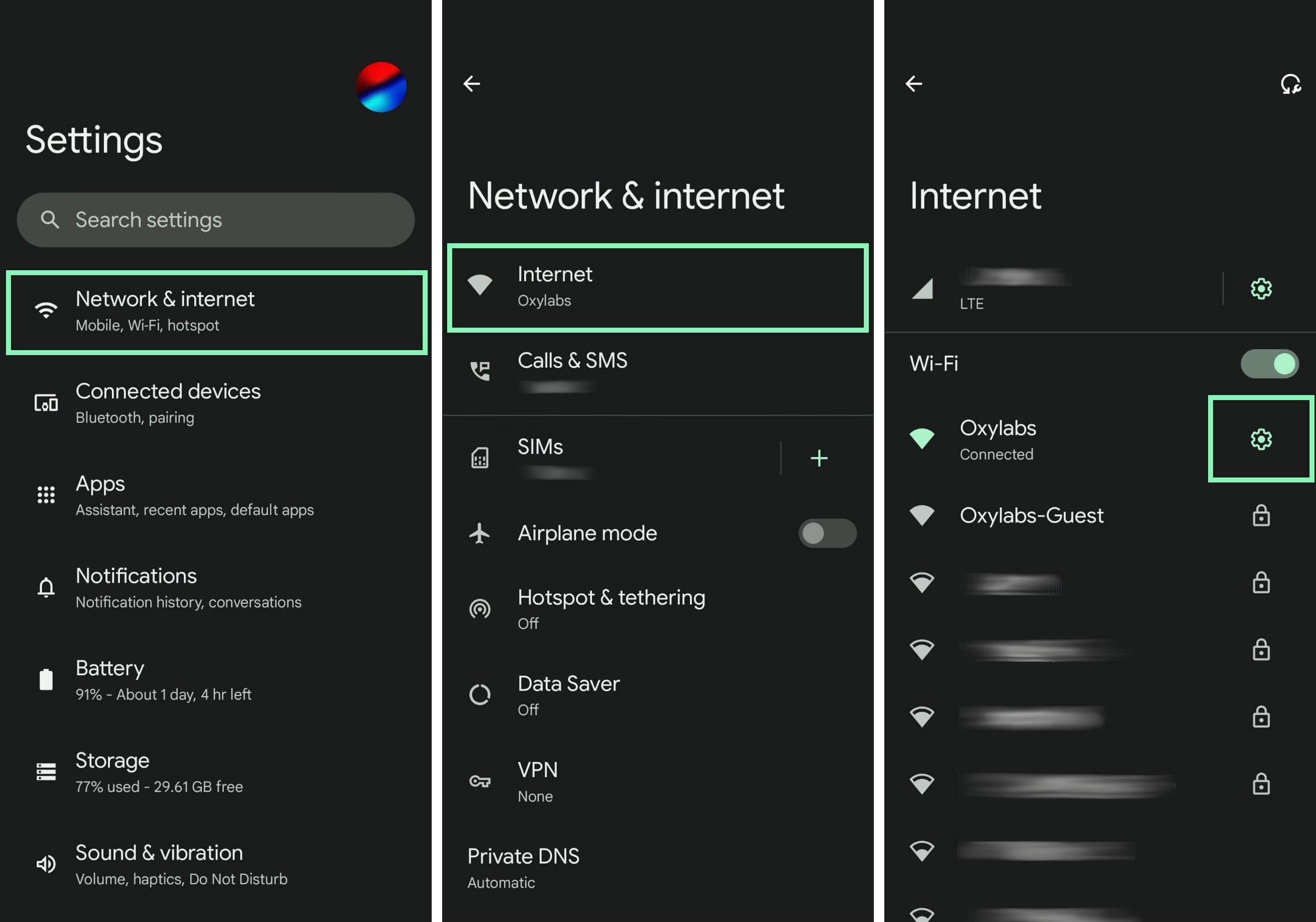 Network details